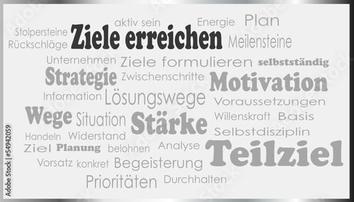 Ziele erreichen graue tag cloud