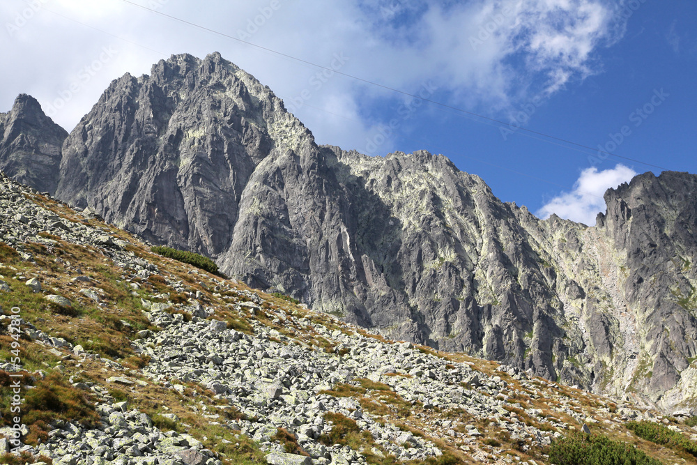 View from Velka Lomnicka veza - peak in High Tatras, Slovakia