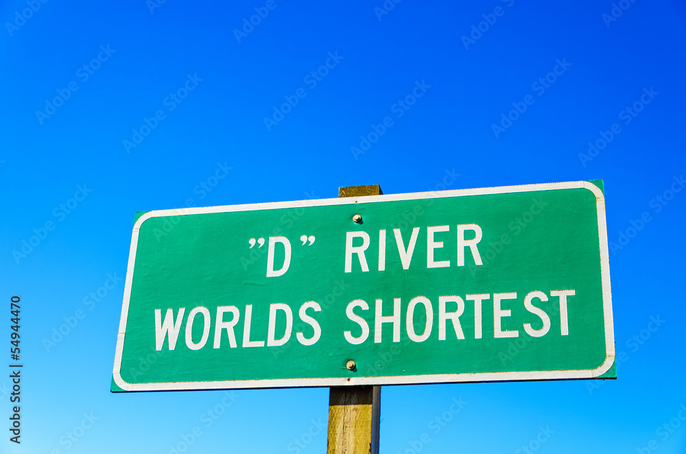 Sign for World's Shortest River