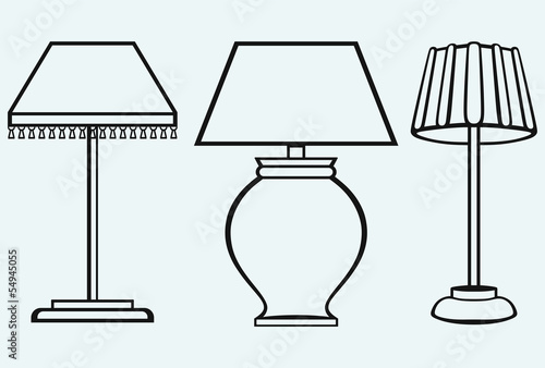 Reading-lamp isolated on blue background