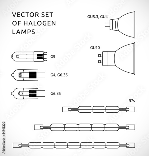 Vector set of halogen lapms 2 photo