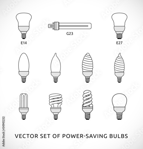 Vector set of power-saving bulbs photo