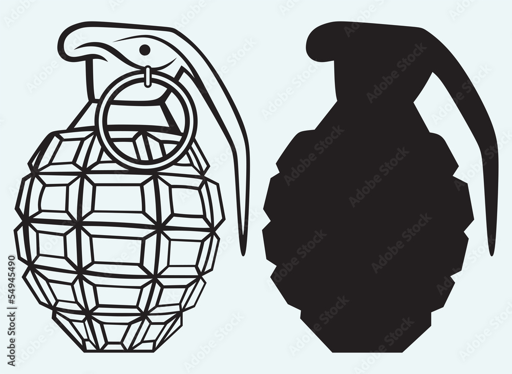 Ταπετσαρία Image of an manual grenade isolated on blue background