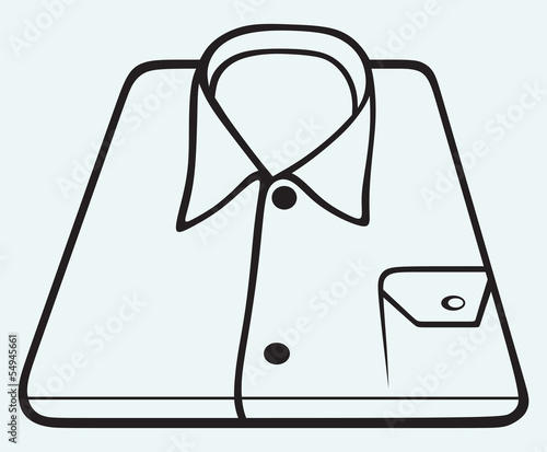 Folded shirt isolated on blue background