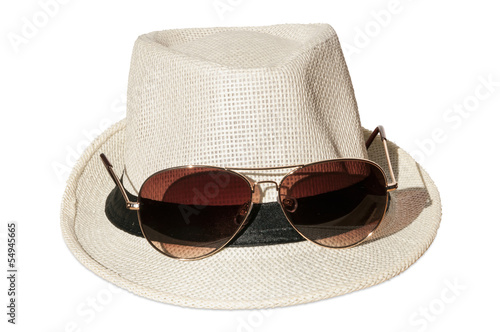White hat with sunglasses
