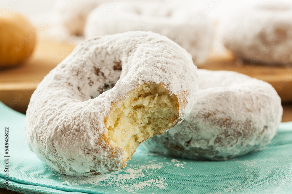 White Homemade Powdered Donuts Stock Photo Adobe Stock