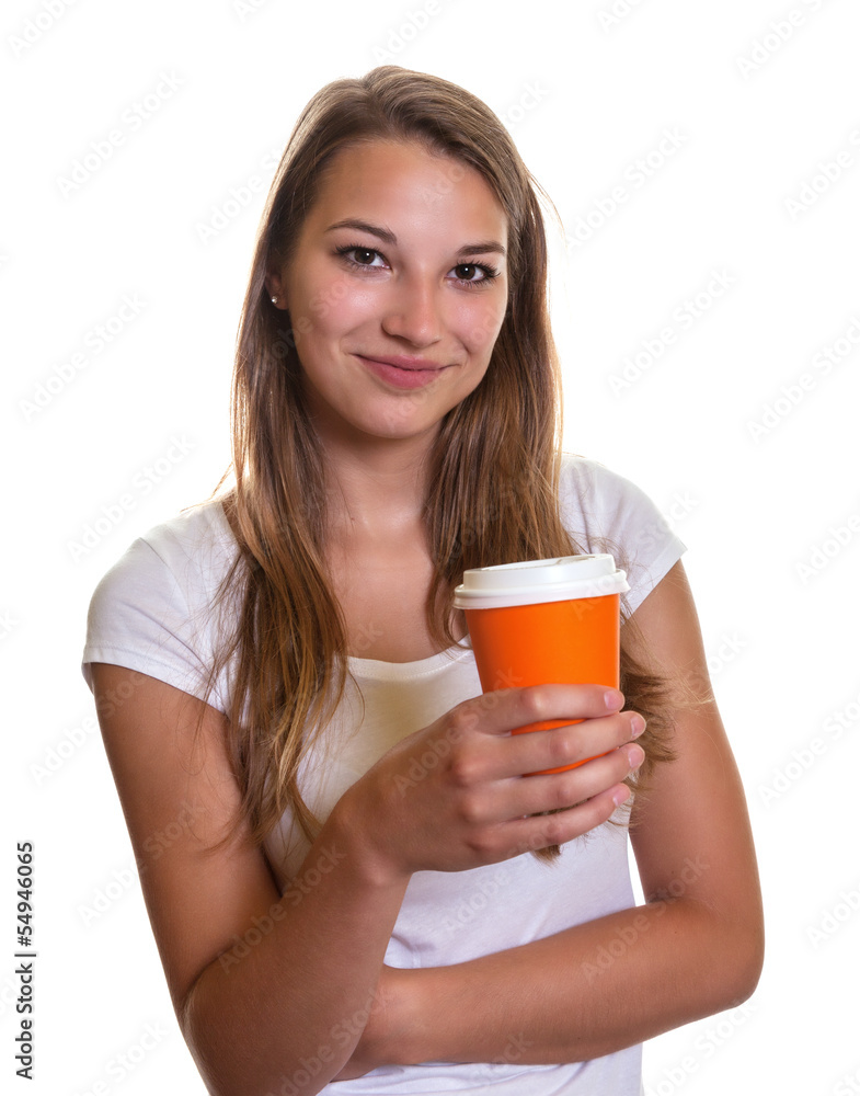 Smiling girl with a cup of coffee Smiling girl with a cup of coffee