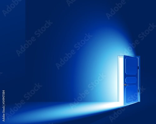 Light in a room through the open door; CMYK; Eps8; No Mesh
