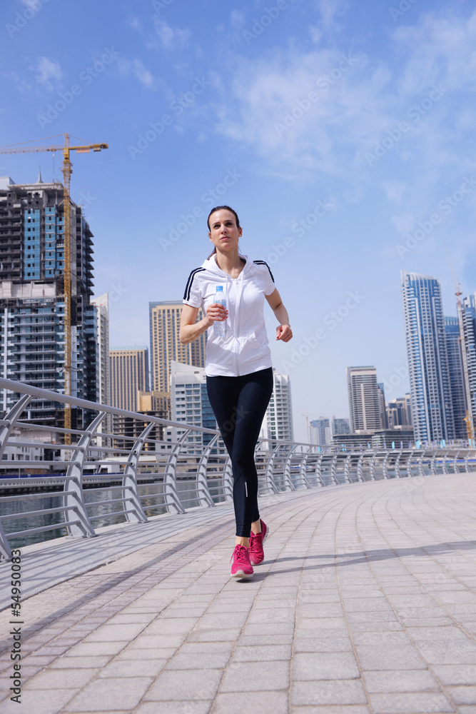 Fototapeta premium woman jogging at morning