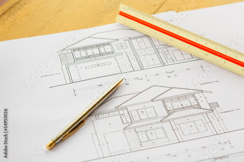architecture drawingswith pencil and ruler