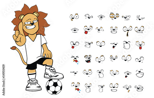 lion soccer kid cartoon set4 photo