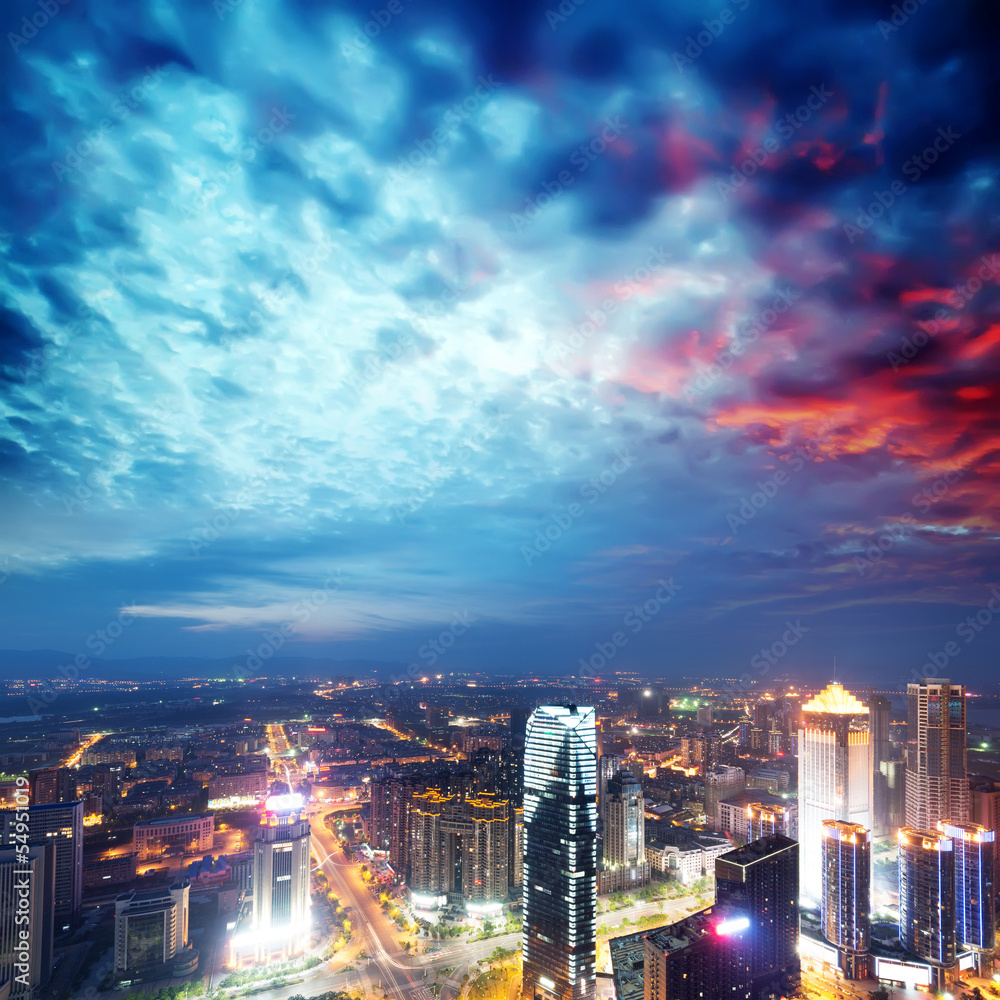 Obraz premium Bird view at Nanchang China.