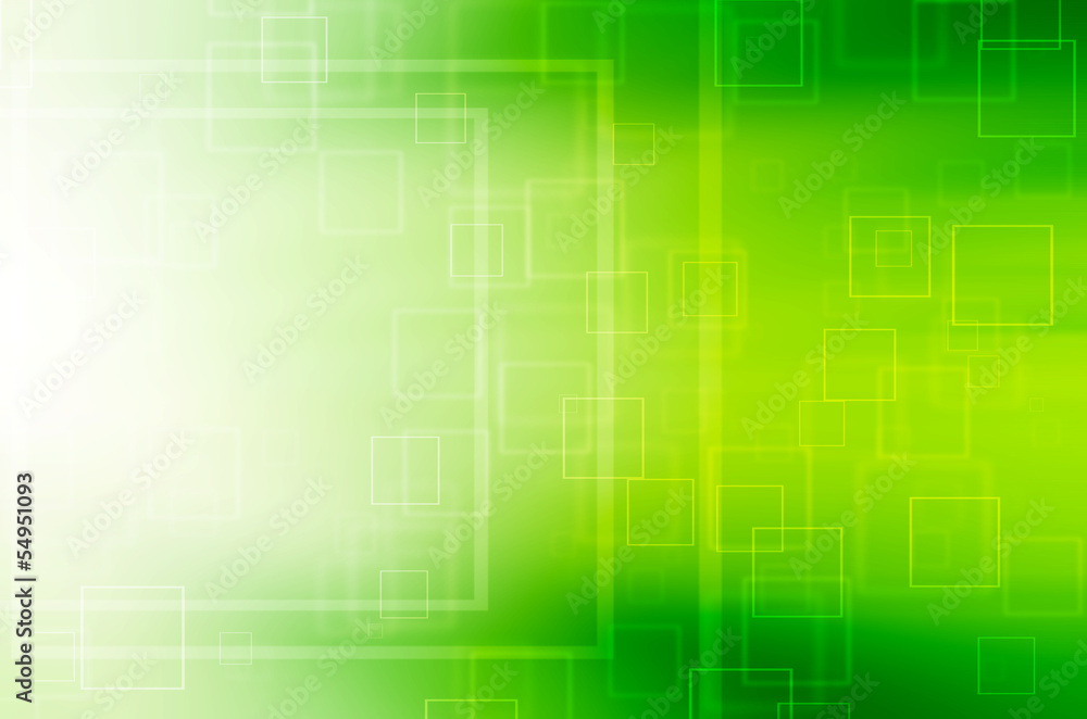 Abstract green square tech background.