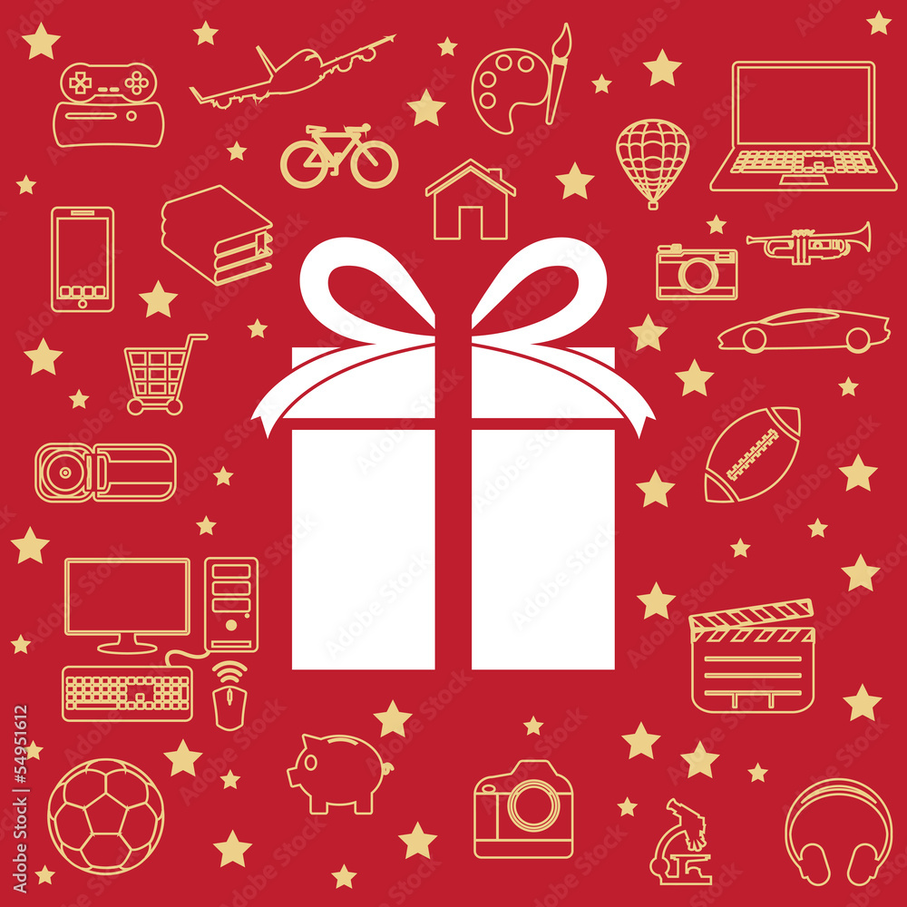 Fototapeta premium gift box and icon