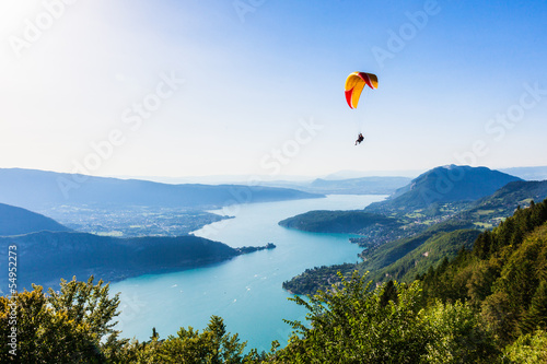 View of the Annecy lake from  Col du Forclaz photo