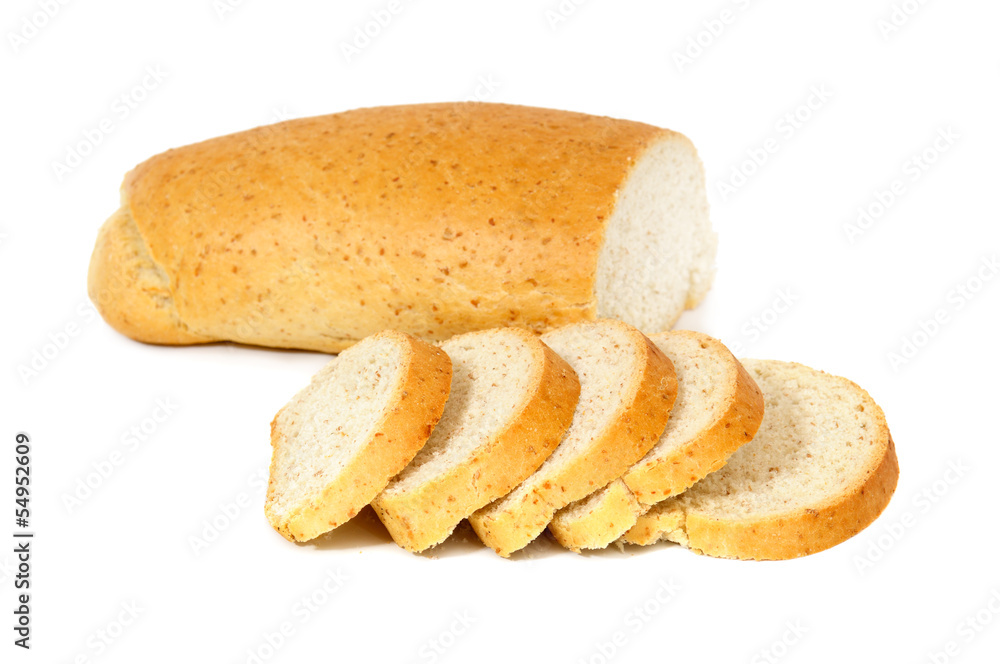 cut bread isolated on white background cut bread isolated on white background