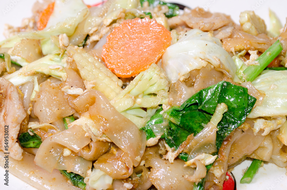 Fired thin noodles with soy sauce Fired thin noodles with soy sauce
