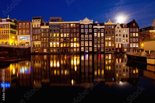 night view of Amsterdam  Holland