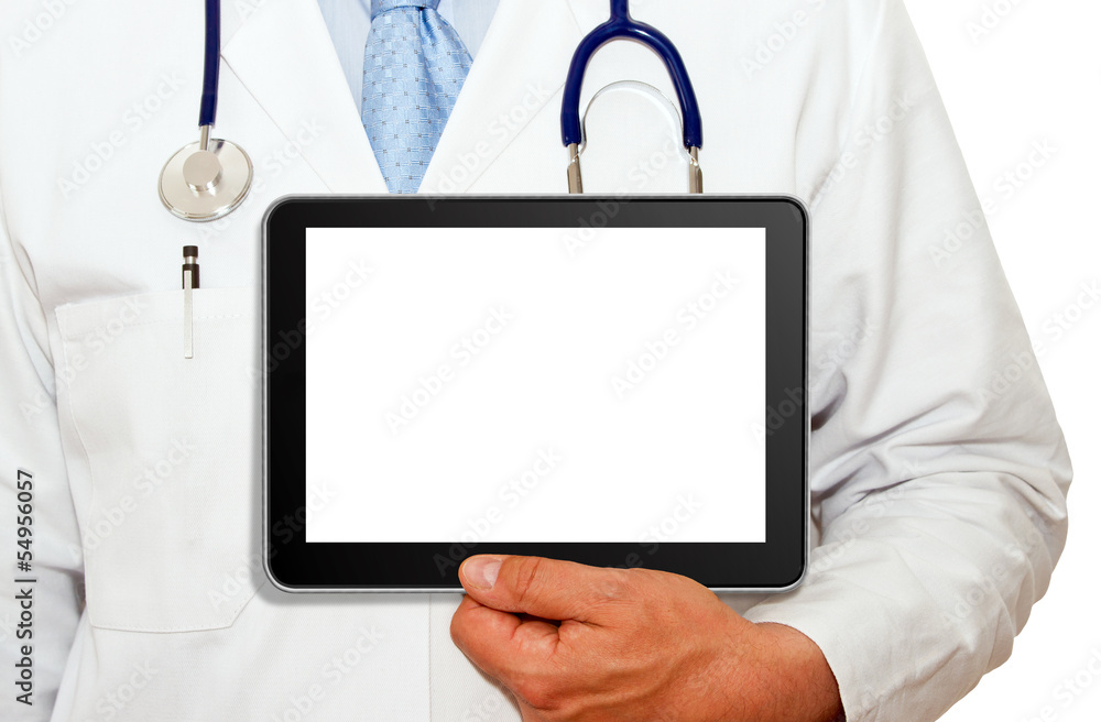 Doctor with Tablet Computer - white background Doctor with Tablet Computer - white background