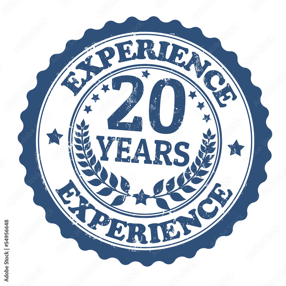20 Years Experience stamp