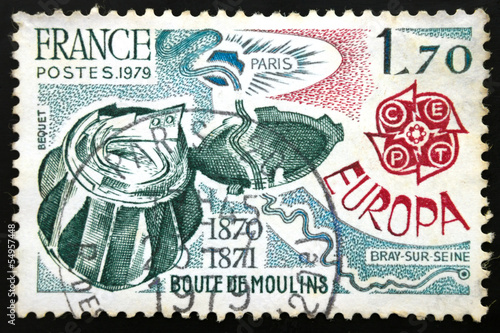 French postage stamp  1979 EUROPA CEPT BOULE DE MOULINS 1870-187