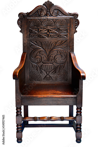 Dark oak armchair throne