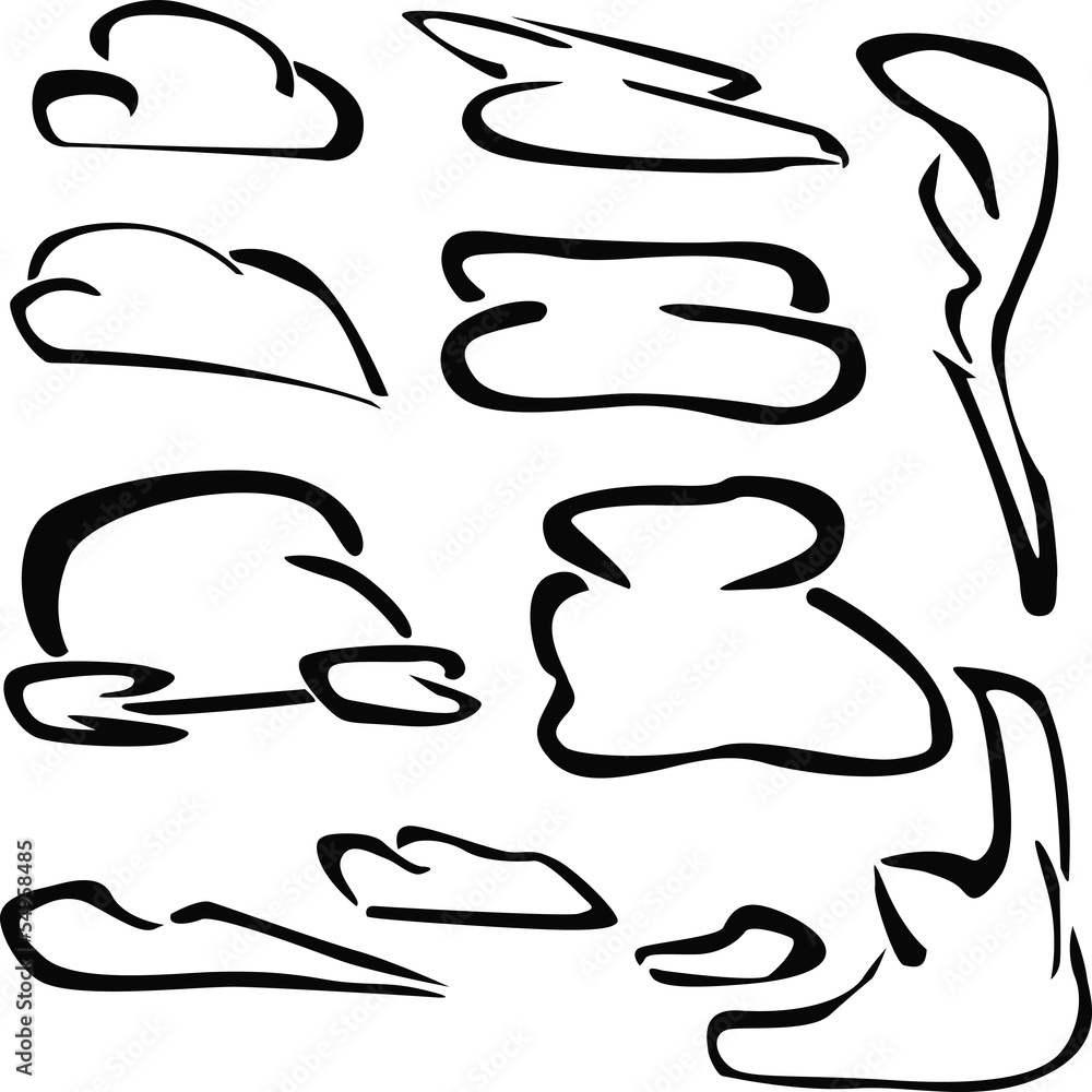 illustration of different black clouds illustration of different black clouds