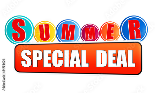 summer special deal orange banner with color circles