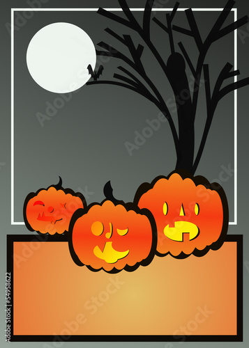 tre zucche sotto l'albero