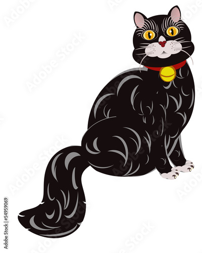 gatto nero seduto