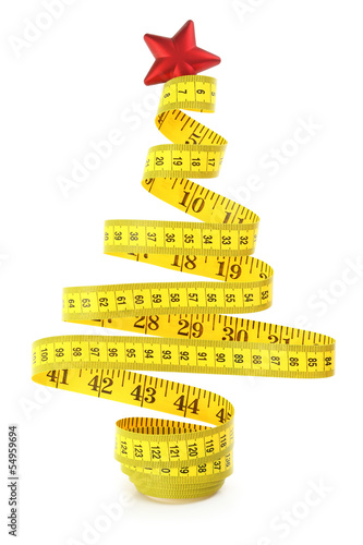 Christmas tree made from measuring tape