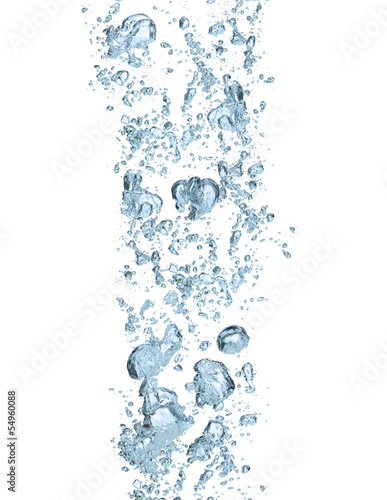 Water bubbles on white background