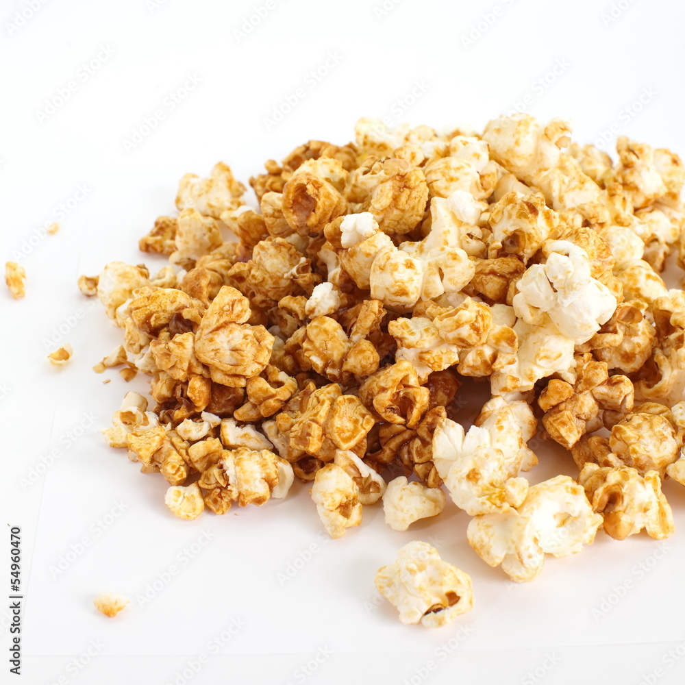 Popcorn isolated on the white background Popcorn isolated on the white background