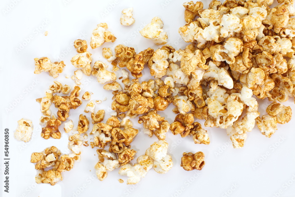 Popcorn isolated on the white background Popcorn isolated on the white background