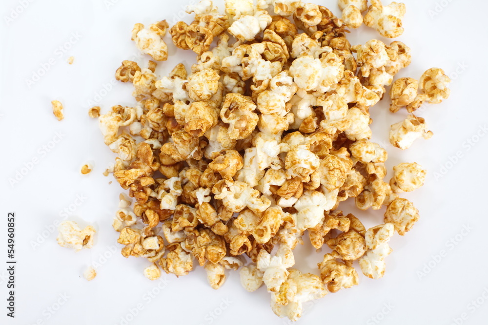 Popcorn isolated on the white background Popcorn isolated on the white background