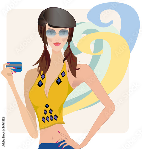 Woman Holding Credit Card