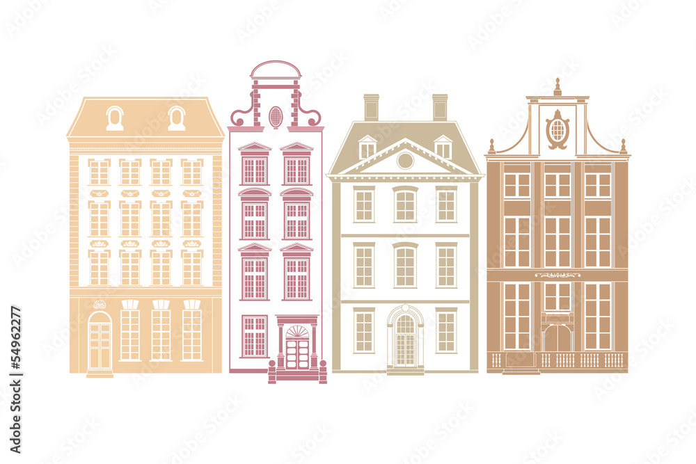 Row of european town houses