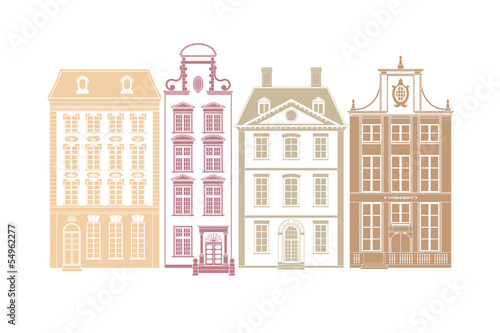 Row of european town houses