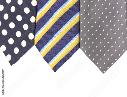 Background of three multi-colored tie.