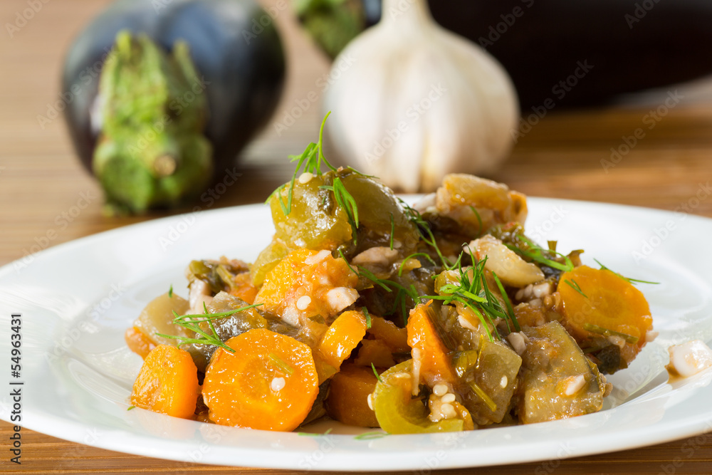 eggplant stewed with vegetables eggplant stewed with vegetables