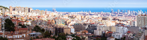 panoramic view of Barcelona in sunny #54964608