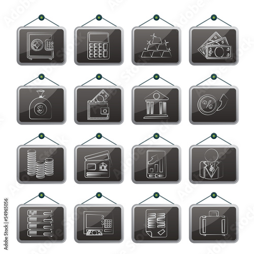 Bank and Finance Icons - Vector Icon Set