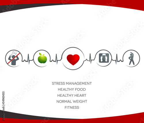 Healthy food, no stress,  normal weight,  fitness