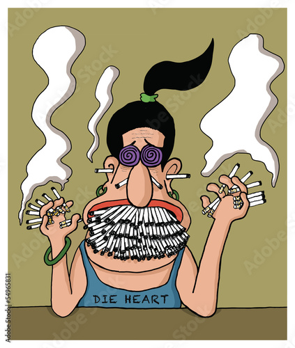 Heavy smoker woman