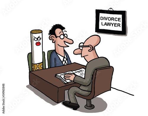 Man is divorcing a cigarette
