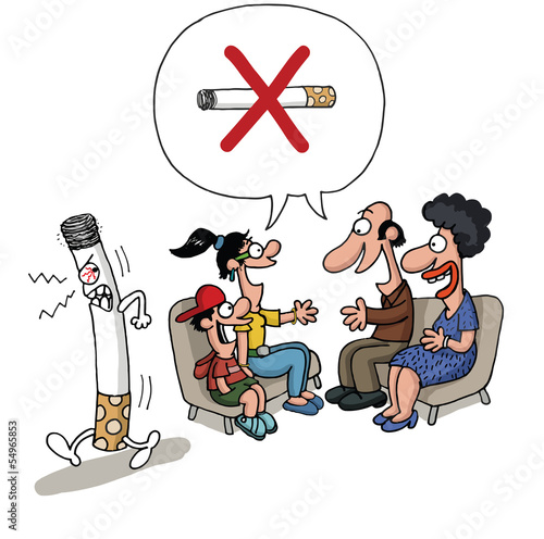Family meeting against smoking