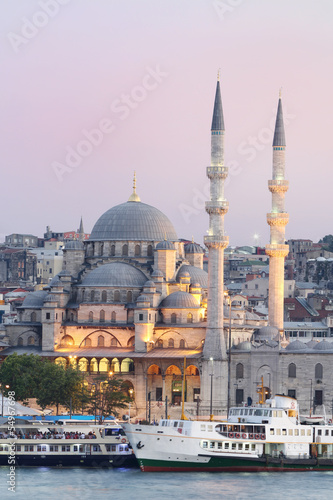 Photography New mosque in Istanbul, Turkey.