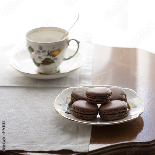 Macarons and tea