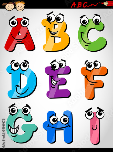 funny letters alphabet cartoon illustration