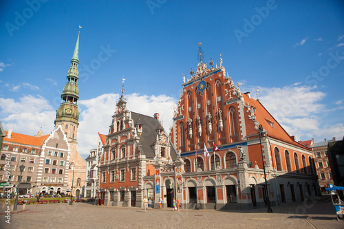 St.Peter Church and House of the Blackheads. Riga, Latvia